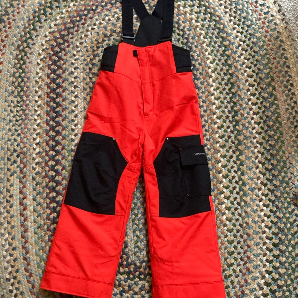 Obermeyer Red and Black Snow Bib Overalls